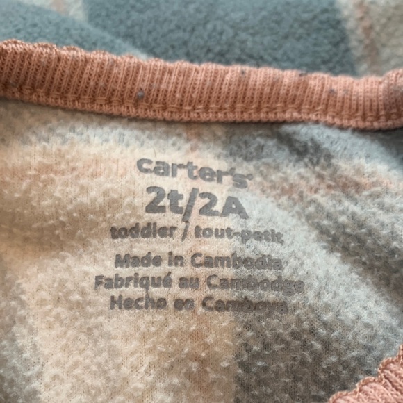 Carter's Blue and Cream Plaid Footie - Picture 2 of 2